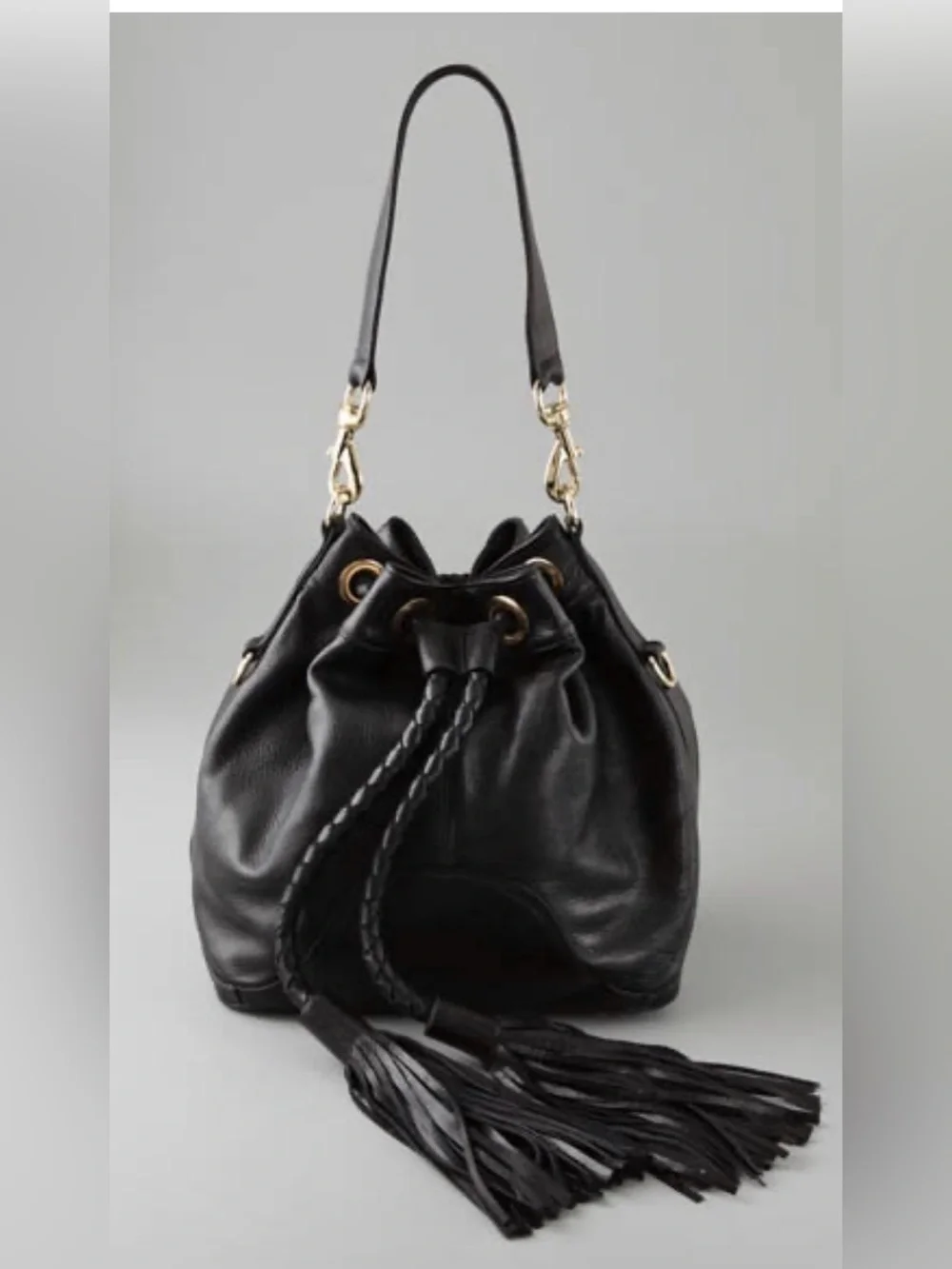 Rebecca Minkoff Tan Drawstring Tassel Bucket Bag - Women